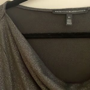 White House Black Market XL Gray Sparkle Top